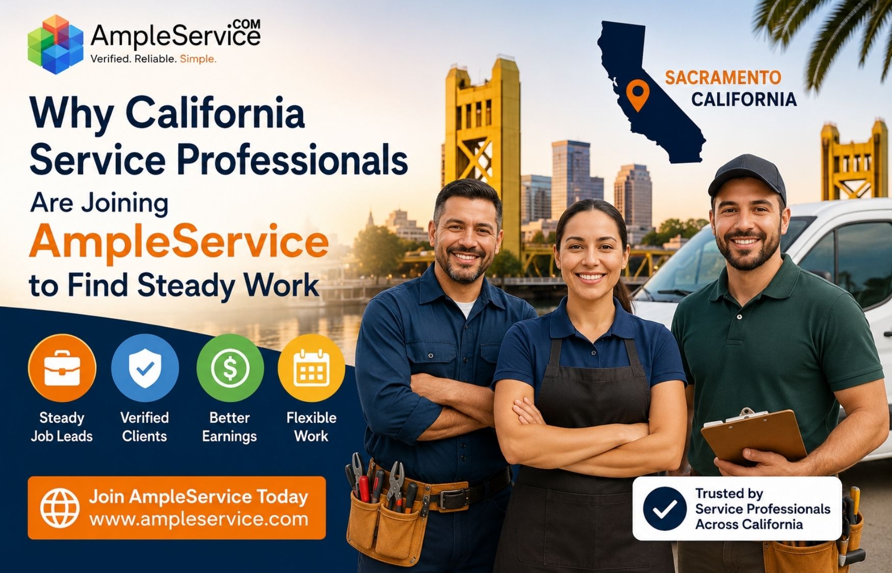 Why California Service Professionals Are Joining AmpleService to Find Steady Work